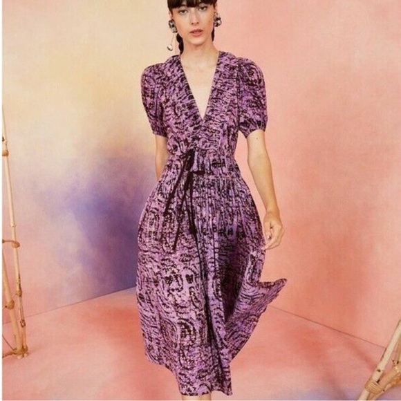 Ulla Johnson Purple Midi Dress - Picture 1 of 9